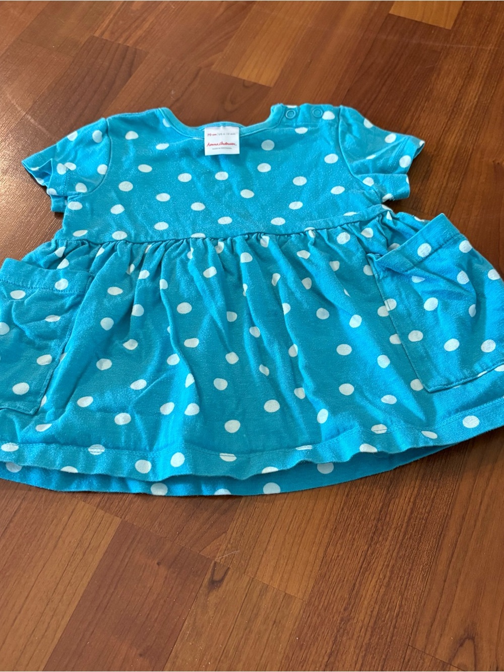 Hanna Andersson Turquoise Polka Dot Dress